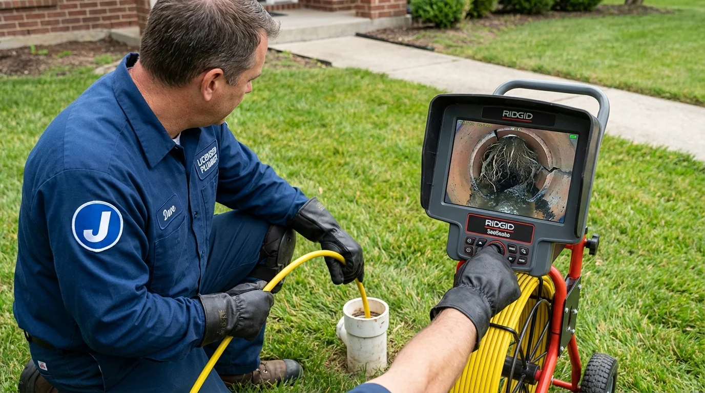Sewer camera inspection being performed by Johns Plumbing LLC in Loomis