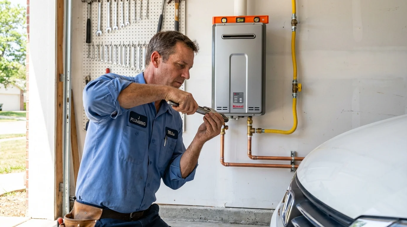 Tankless water heater installation by a Johns Plumbing LLC plumber in Loomis
